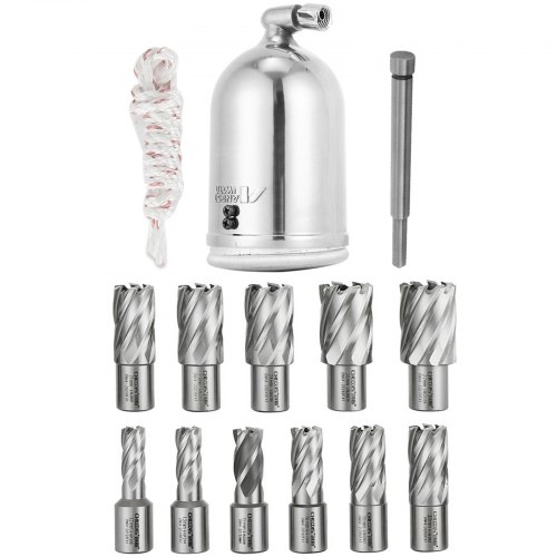 VEVOR MD40 1-1/2 in. Electric Magnetic Drill Press Drilling Machine with 11PC HSS Cutter Set Precise Annular Cutter Kit Compact Switchable Evolution 1100W Magnet Force