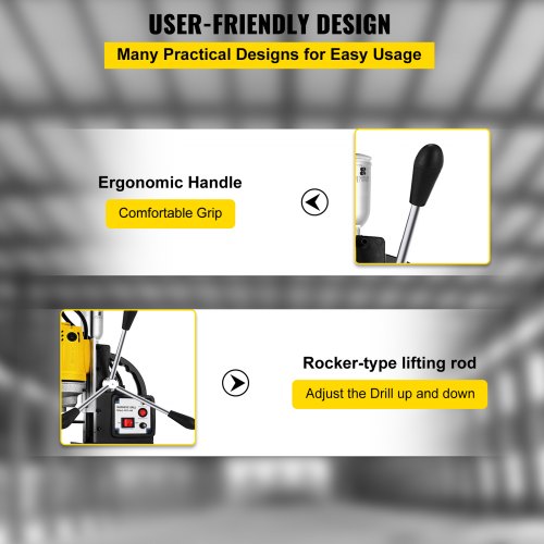 VEVOR MD40 Magnetic Drilling Machine with 6PC 1 in HSS Cutter Set Annular Cutter Bits MD40 Industruial 1100W 40mm Magnetic Mag Drill w/6PC 1" HSS Annular Drill Bits