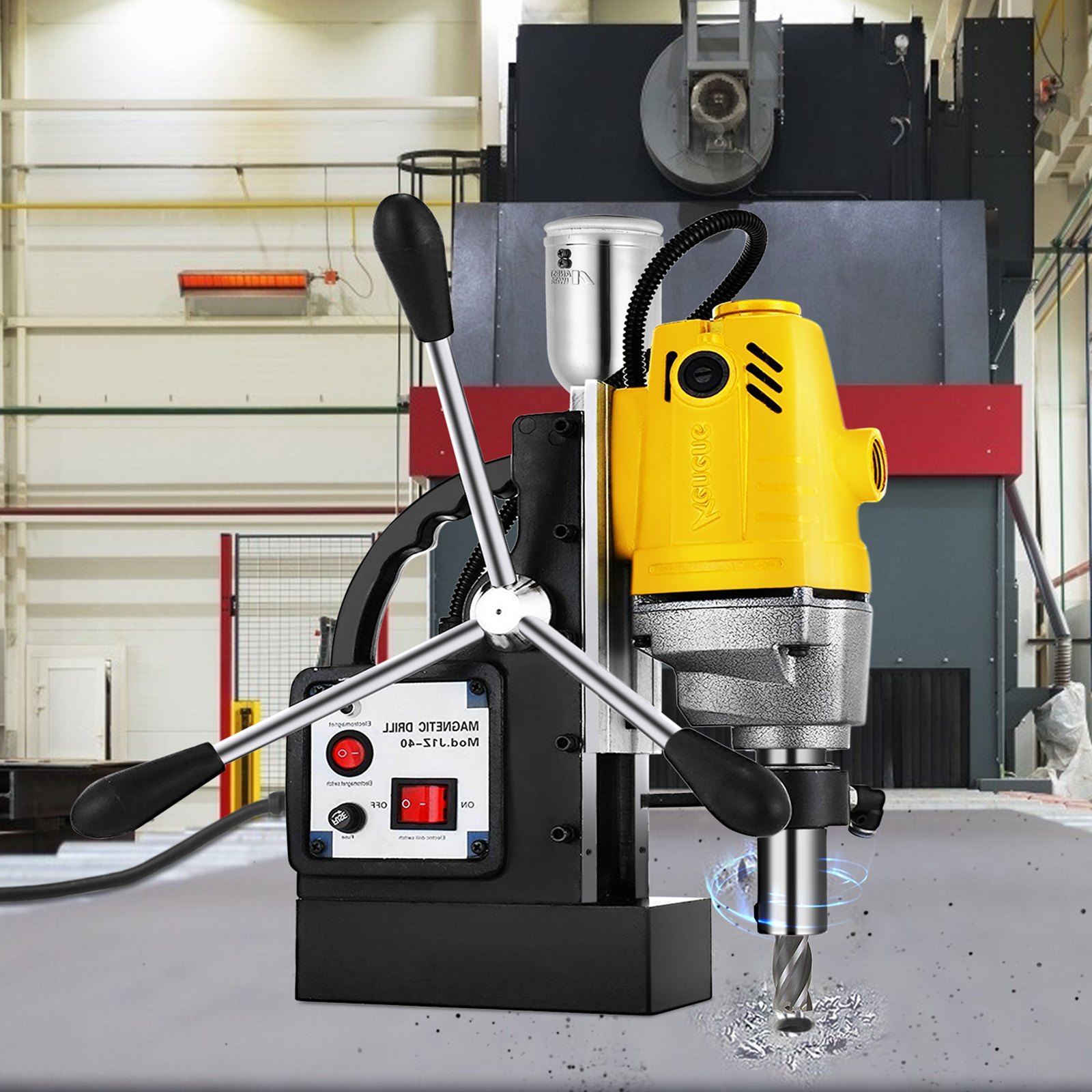 SDT MD40 Electric Magnetic Drill Press with 6 PC 1" HSS Annular Cutter Kit