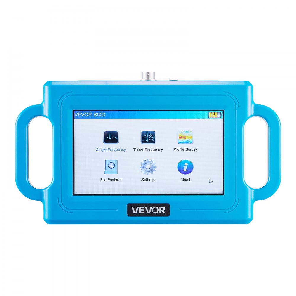 VEVOR Underground Water Detector, Up to 1640ft (500m) Pro Underground Water Detection Locator, 7" Touchscreen Auto Mapping Well Detector Explorer with Multi-Frequency Measurement, 8GB Card, Carry Case