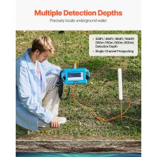 VEVOR Underground Water Detector 1640ft Underground Water Locator 7" Touchscreen