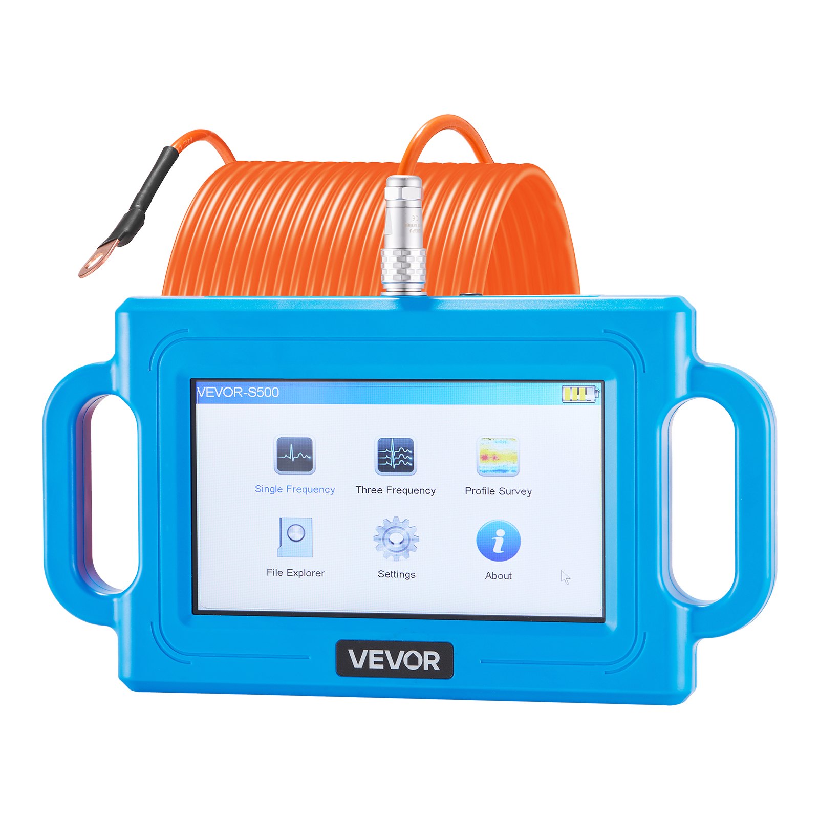 VEVOR Underground Water Detector, Up to 1640ft (500m) Pro Underground Water Detection Locator, 7" Touchscreen Auto Mapping Well Detector Explorer with Multi-Frequency Measurement, 8GB Card, Carry Case