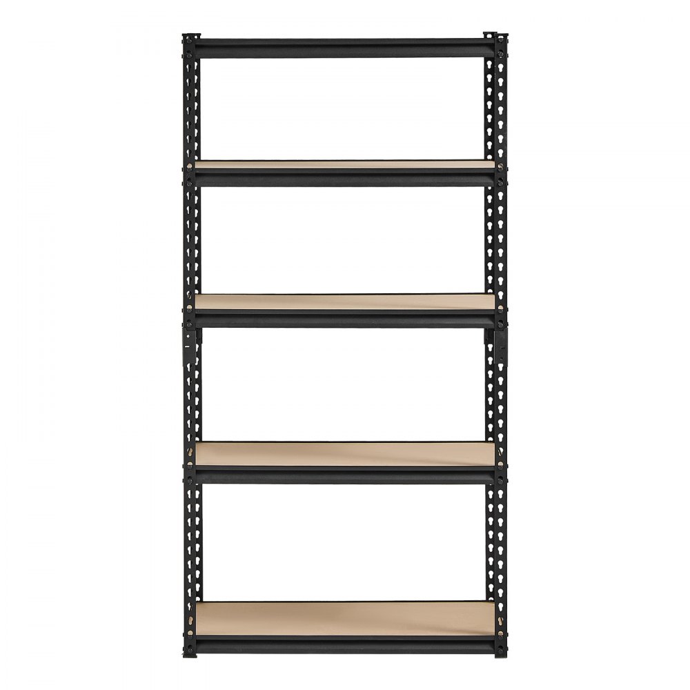 VEVOR Storage Shelves, 2000 lbs, 5 Tier Garage Storage Shelving, 16" D x 32" W x 62.8" H Adjustable Metal Shelves for Garage Shelves Utility Rack Shelf, Ideal for Kitchen, Warehouse, Basement, Black