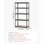 VEVOR Storage Shelves, 2000 lbs, 5 Tier Garage Storage Shelving, 16" D x 32" W x 62.8" H Adjustable Metal Shelves for Garage Shelves Utility Rack Shelf, Ideal for Kitchen, Warehouse, Basement, Black