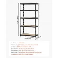 VEVOR Storage Shelves 16" D x 32" W x 62.8" H 5-tier Garage Storage Shelving
