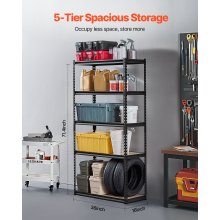 VEVOR Storage Shelves 406 x 914 x 1813 mm 5-tier Garage Storage Shelving