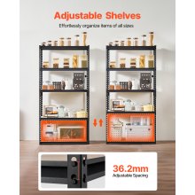 Storage Shelves 16" D x 36" W x 71.4" H 5-tier Garage Storage Shelving