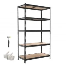 VEVOR Storage Shelves, 5-Tier Adjustable, 2500 lbs Capacity, Heavy Duty Garage Storage Shelving Unit, Metal Utility Rack Shelf, for Garage Warehouse Basement Kitchen, 40.35" W x 20.35" D x 71.38" H