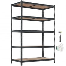 VEVOR Storage Shelves, 5-Tier Adjustable, 3000 lbs Capacity, Heavy Duty Garage Storage Shelving Unit, Metal Utility Rack Shelf, for Garage Workshop Warehouse Basement, 48.35" W x 24.37" D x 71.38" H