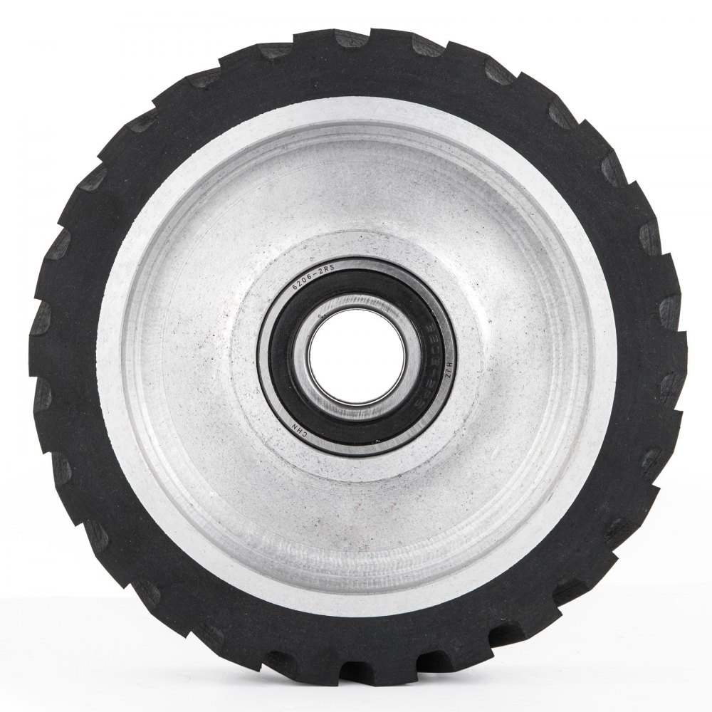 VEVOR 10x2inch Belt Grinder Rubber Wheel Serrated Rubber Contact Wheel 6206 Bearing Belt Grinder Wheel for 2x72inch Knife Making Grinder