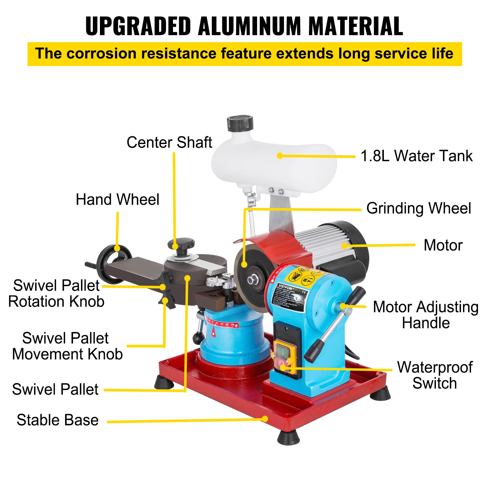 Circular Saw Blade Sharpener Water Injection Grinding Grinder Machine 110V