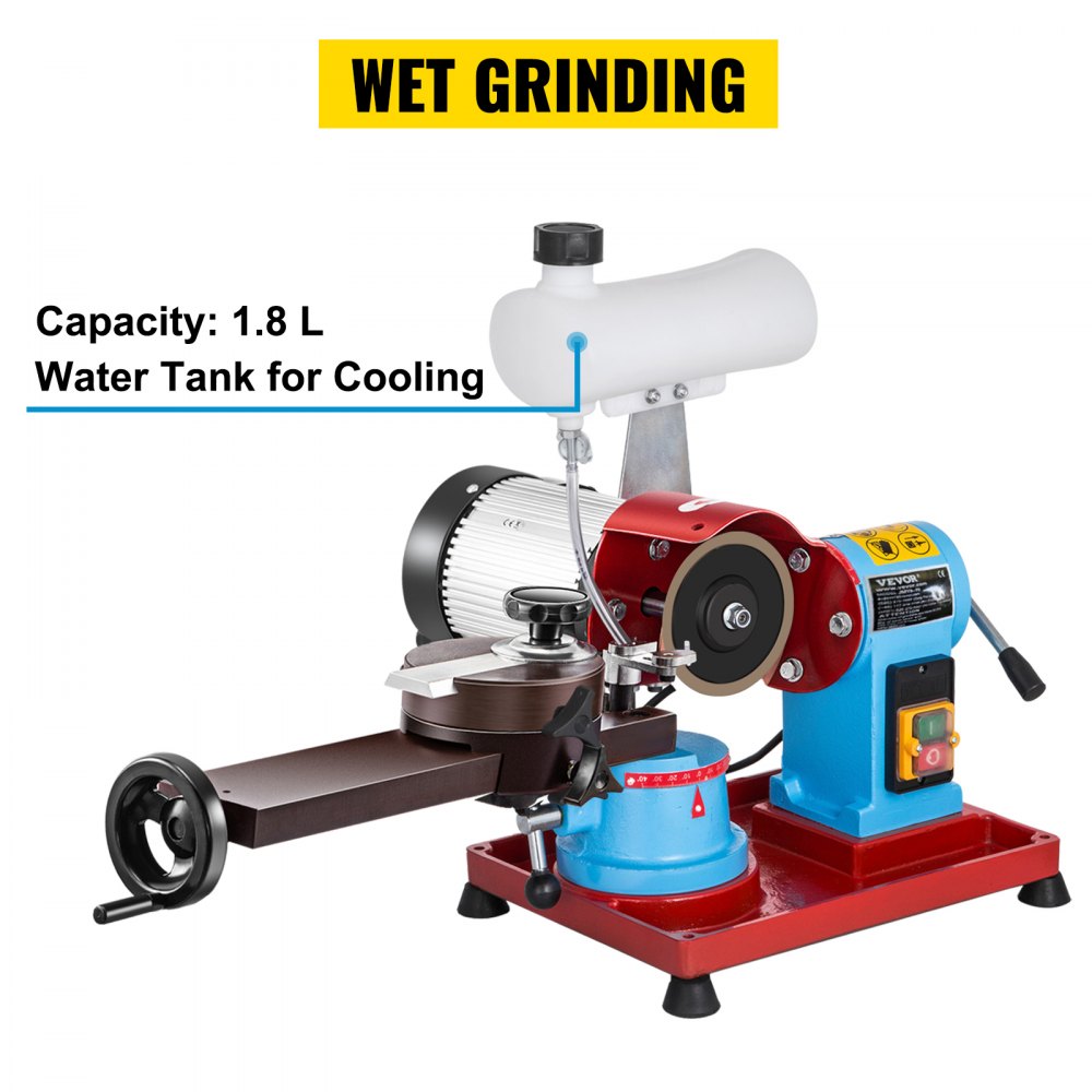 VEVOR Circular Saw Blade Sharpener 370W Saw Blade Sharpener 230V Electric Circular Saw Blade Sharpen 3''-27.5'' / 80-700MM 2850RPM Electric Water Injection Grinding Grinder Machine