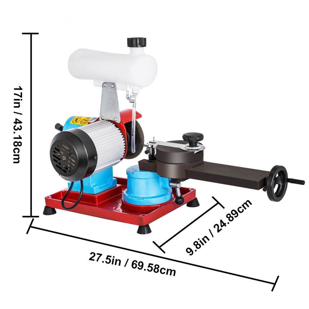 VEVOR Circular Saw Blade Sharpener 370W Saw Blade Sharpener 230V Electric Circular Saw Blade Sharpen 3''-27.5'' / 80-700MM 2850RPM Electric Water Injection Grinding Grinder Machine