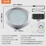 VEVOR 120V AC LED Pool Light, 10 Inch 40W, RGBW Color Changing Inground Swimming Pool Spa Light Underwater, with 50 FT Cord Remote Control, Fit for 10in Large Wet Niches, IP68 & Tested to UL Standards
