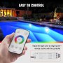 VEVOR Luz LED para piscina de 12 V, 10 pulgadas, 40 W, RGBW, luz de spa para piscina enterrada que cambia de color bajo el agua, con control remoto de cable de 100 pies, apto para nichos húmedos grandes de 10 pulgadas, IP68 a prueba de agua y certificación UL