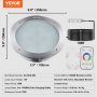 VEVOR 12V LED Pool Light, 10 Inch 40W, RGBW Color Changing Inground Swimming Pool Spa Light Underwater, with 100 FT Cord Remote Control, Fit for 10 in Large Wet Niches, IP68 & Tested to UL Standards