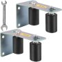 VEVOR Gate Roller Guide Gate Roller w/90° Bracket 3” Black Nylon Roller-2Pack