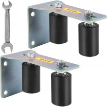 VEVOR Gate Roller Guide 3" sort nylon zinkmalet glidebane med L-formet beslag og justerbare bolte støttesamling - 2 stk.