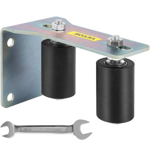 VEVOR Gate Roller Guide 3" Sliding Gate Black Nylon Roller Coloring Zinc Painted Sliding Gate Guide With L-Shape Bracket and Adjustable Bolts Slide Gate Support Assembly For Sliding Gates Guide Roller