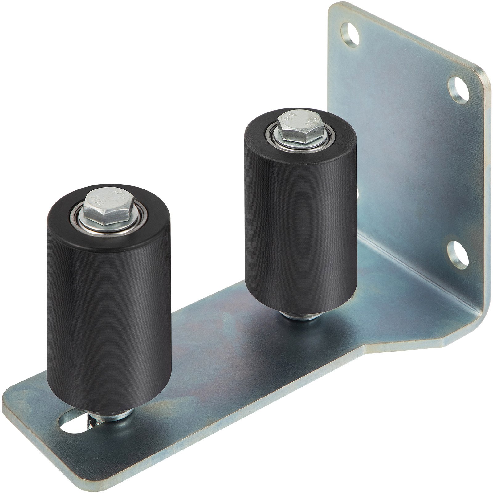 VEVOR Gate Roller Guide 3" Sliding Gate Black Nylon Roller Coloring Zinc Painted Sliding Gate Guide With L-Shape Bracket and Adjustable Bolts Slide Gate Support Assembly For Sliding Gates Guide Roller