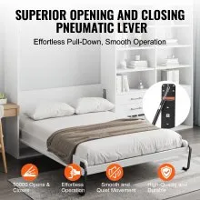 VEVOR Murphy Bed Kit Full Size Vertical Deluxe DIY Wall Bed Hardware Folding