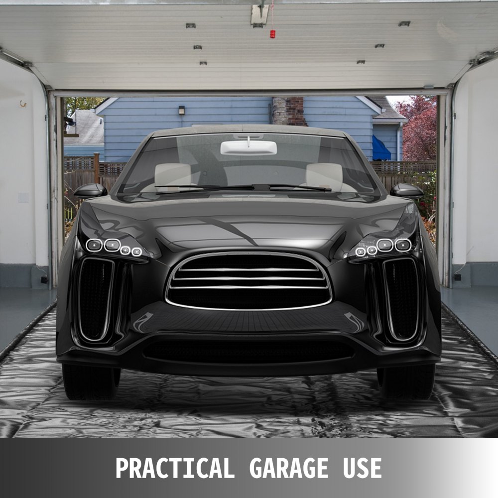 VEVOR Containment Floor Mat 7.7x16' Containment Black Vehicle Truck SUV Garage Floor Mat for Snow Mud Rain Water-Proof Garage Mats Under Car Heavy Duty Vinyl Polyester Car Garage Mat(7.7x16',Black)
