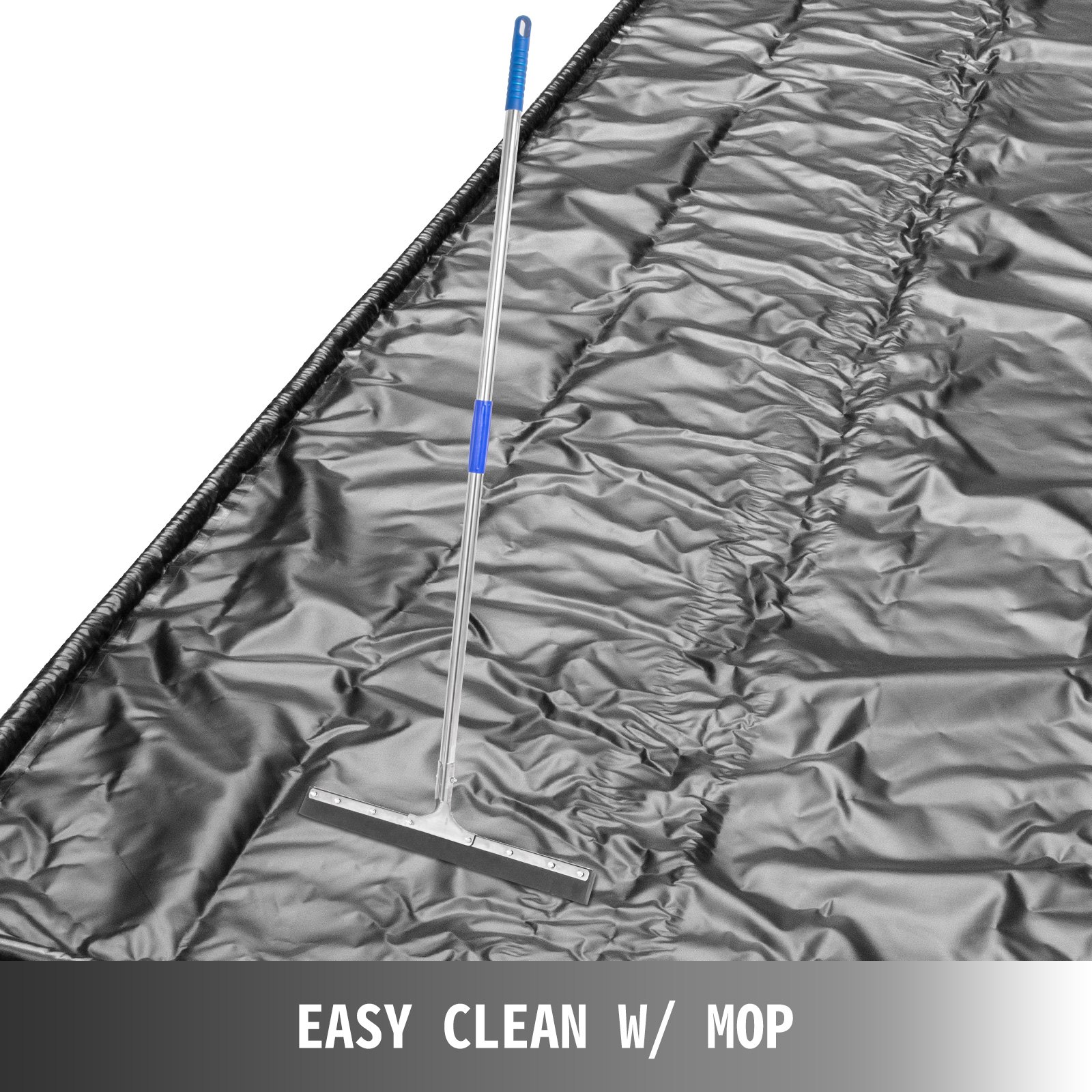 VEVOR Containment Floor Mat 7.7x16' Containment Black Vehicle Truck SUV Garage Floor Mat for Snow Mud Rain Water-Proof Garage Mats Under Car Heavy Duty Vinyl Polyester Car Garage Mat(7.7x16',Black)