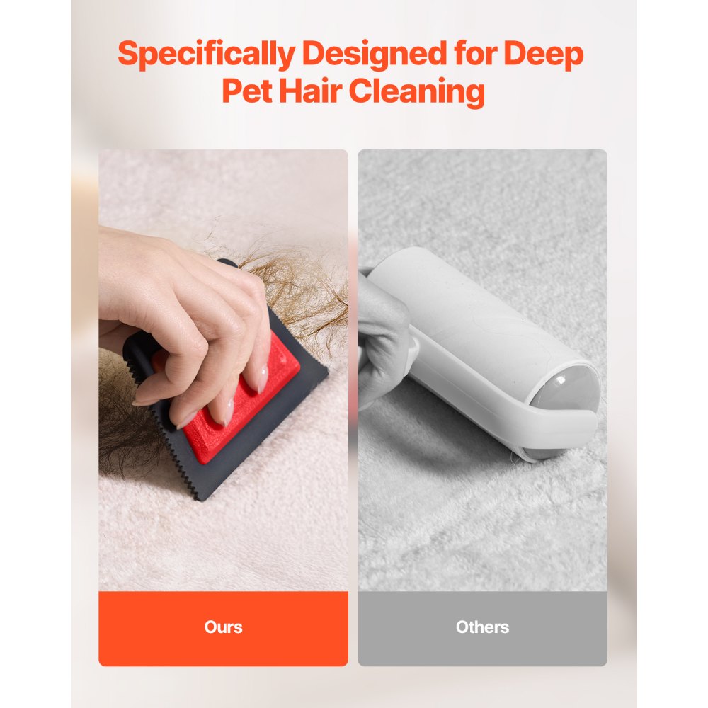 VEVOR Mini Pet Hair Remover, Dog Cat Hair Removal Tool, Multi-Surface Reusable Pet Hair Remover Auto Interior Detailing Supplies, for Car Couch Furniture Lint Carpet Clothing Bedding Pet Bed Cat Tree