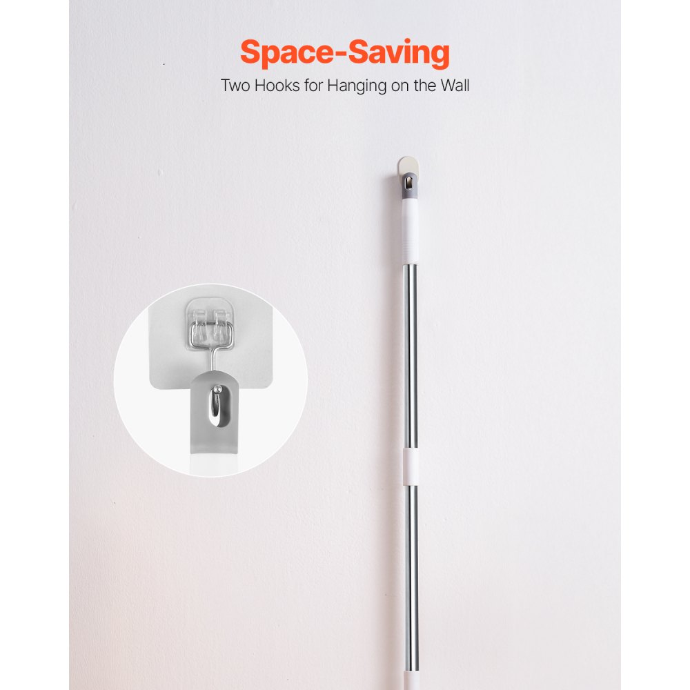 VEVOR Pet Hair Removal Broom, 58.46 in Adjustable Long Handle, Rubber Broom with Built in Squeegee Reusable Dog Cat Hair Remover, for Couch Furniture Hardwood Floor Tile