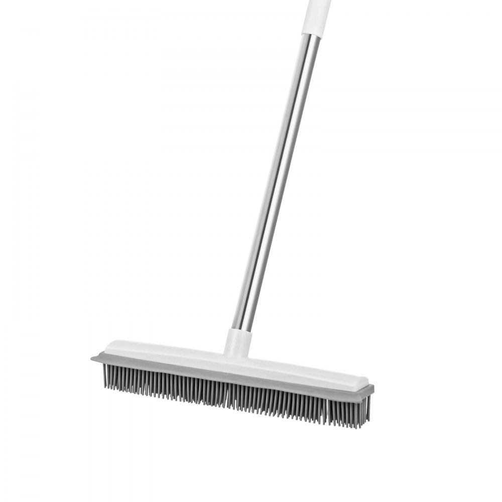 VEVOR Pet Hair Removal Broom, 58.46 in Adjustable Long Handle, Rubber Broom with Built in Squeegee Reusable Dog Cat Hair Remover, for Couch Furniture Hardwood Floor Tile