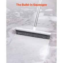 VEVOR Pet Hair Removal Broom, 58.46 in Adjustable Long Handle, Rubber Broom with Built in Squeegee Reusable Dog Cat Hair Remover, for Couch Furniture Hardwood Floor Tile