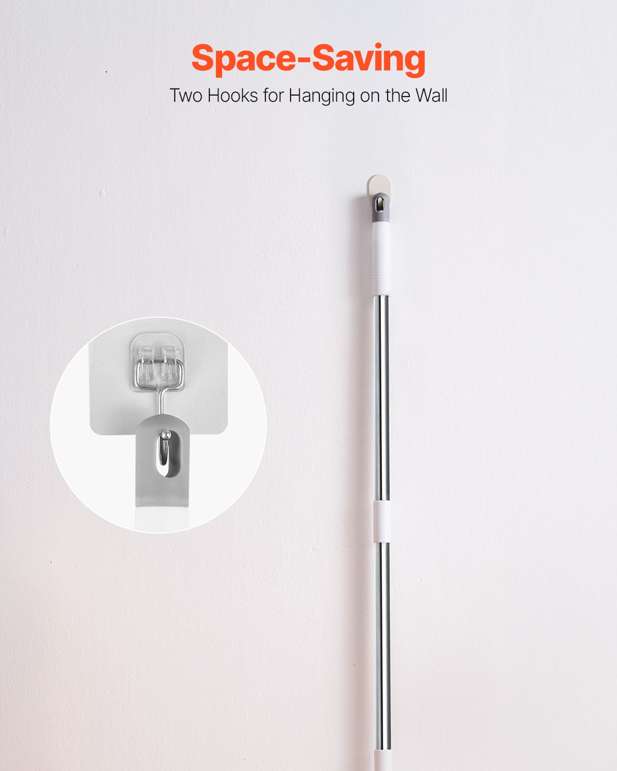 VEVOR Pet Hair Removal Broom, 58.46 in Adjustable Long Handle, Rubber Broom with Built in Squeegee Reusable Dog Cat Hair Remover, for Couch Furniture Hardwood Floor Tile