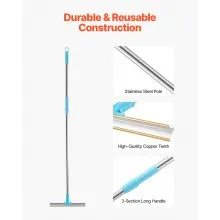 Pet Hair Carpet Rake 35.83-55.51 in Adjustable Long Handle Pet Hair Broom Tool