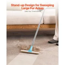Pet Hair Carpet Rake 35.83-55.51 in Adjustable Long Handle Pet Hair Broom Tool