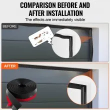 VEVOR Garage Door Top and Sides Seal Strip 20 FT Universal Weather Stripping