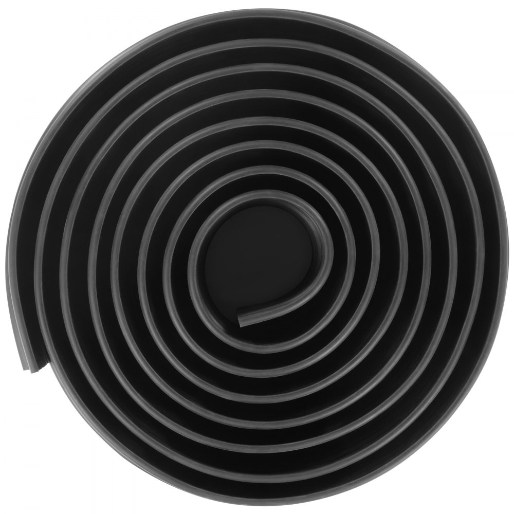 VEVOR Garage Door Threshold Seal Strip, 12 FT Universal Garage Door Floor Seal Strip with Adhesive, Garage Door Bottom Weatherproof Strip, Upgraded Thick PVC DIY Weather Stripping Replacement, Black