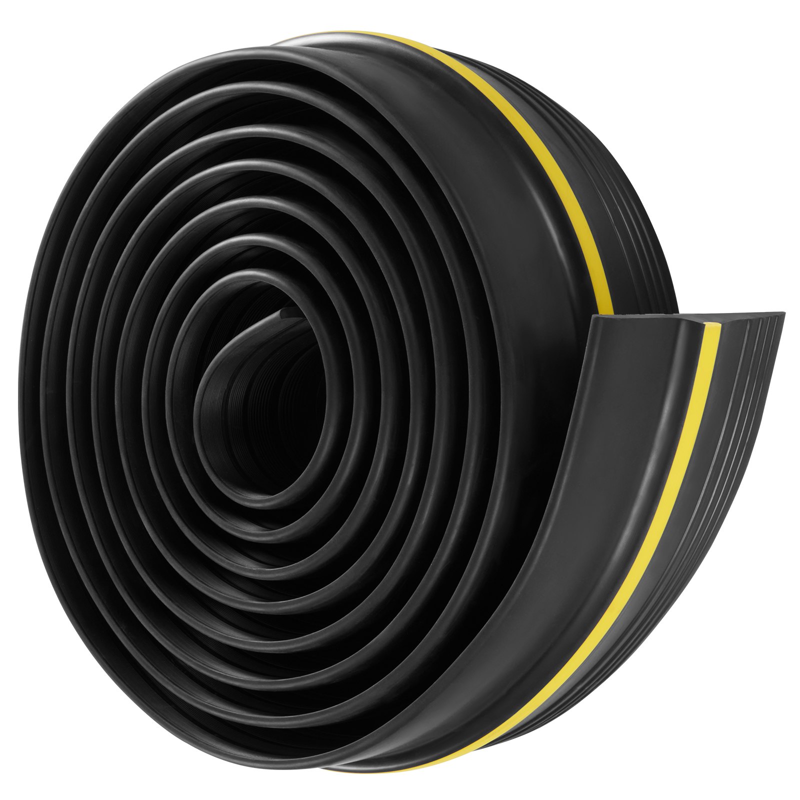 VEVOR Garage Door Threshold Seal Strip, 12 FT Universal Garage Door Floor Seal Strip with Adhesive, Garage Door Bottom Weatherproof Strip, Upgraded Thick PVC DIY Weather Stripping Replacement, Black