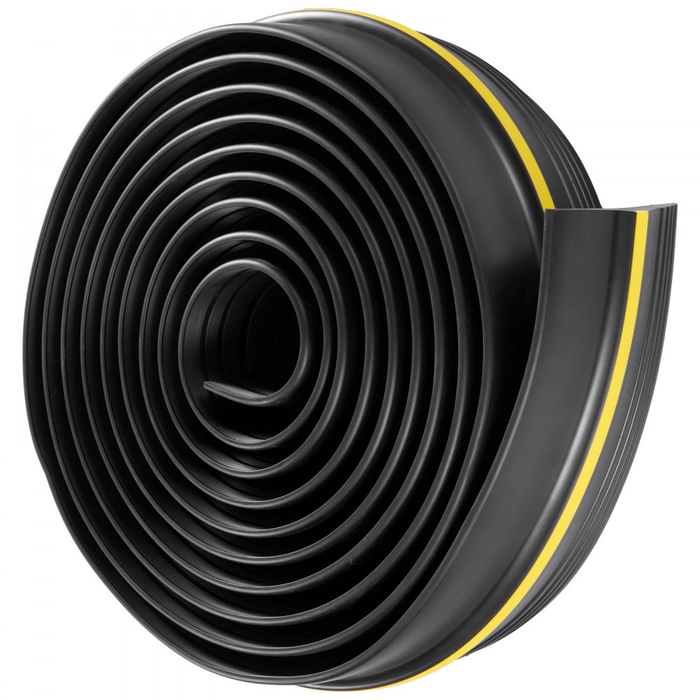 VEVOR Garage Door Threshold Seal Strip, 16.5 FT Universal Garage Door Floor Seal Strip with Adhesive, Garage Door Bottom Weatherproof Strip, Upgraded Thick PVC DIY Weather Stripping Replacement, Black