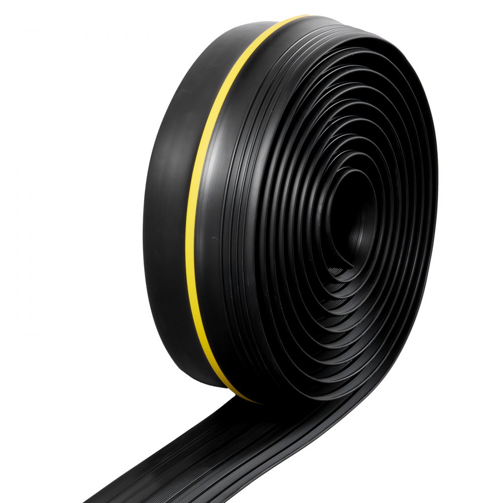 VEVOR Garage Door Threshold Seal Strip, 16.5 FT Universal Garage Door Floor Seal Strip with Adhesive, Garage Door Bottom Weatherproof Strip, Upgraded Thick PVC DIY Weather Stripping Replacement, Black