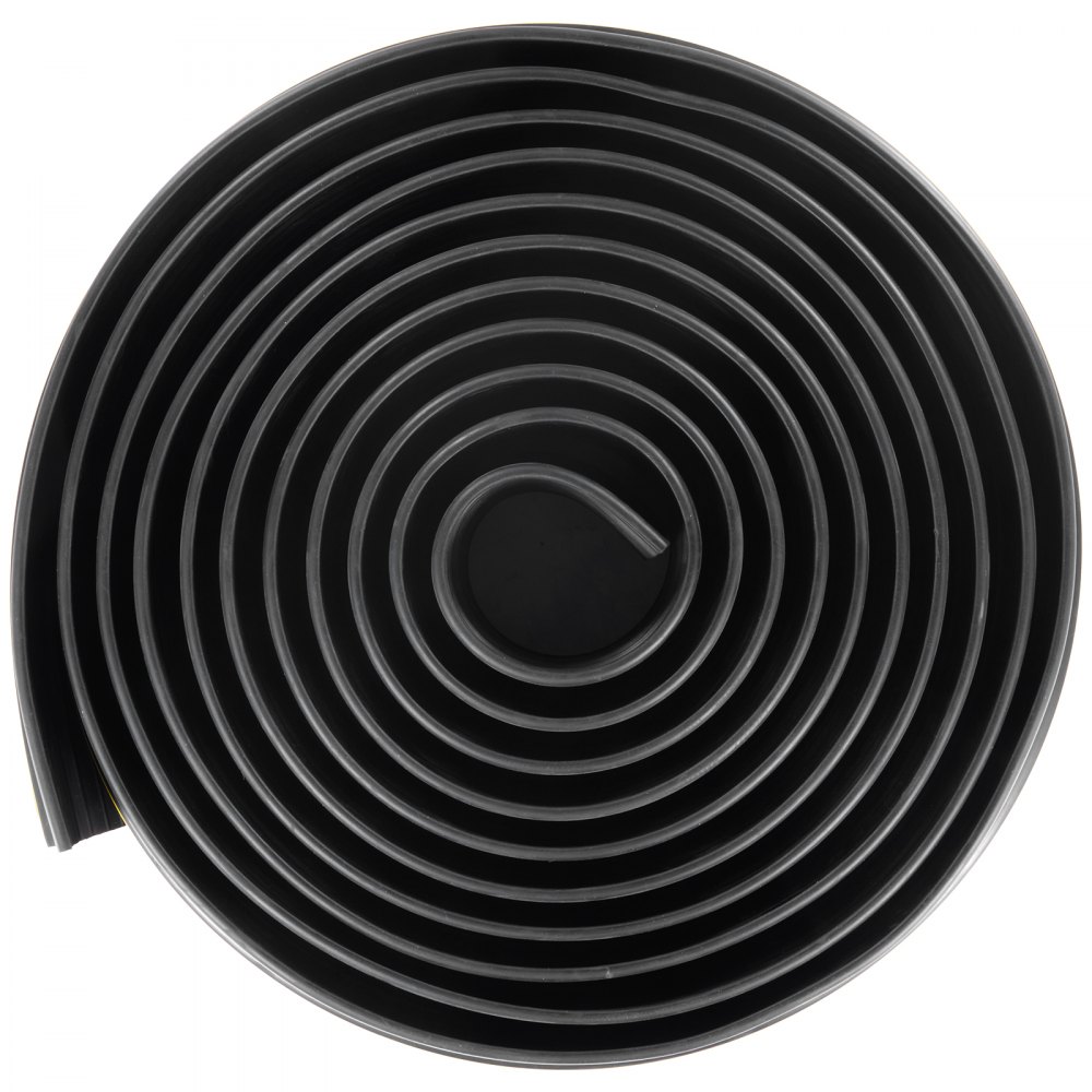 VEVOR Garage Door Threshold Seal Strip, 20 FT Universal Garage Door Floor Seal Strip with Adhesive, Garage Door Bottom Weatherproof Strip, Upgraded Thick PVC DIY Weather Stripping Replacement, Black