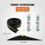 VEVOR Garage Door Threshold and Bottom Seals Kit, 16 FT U Shape+O Ring Universal Garage Door Bottom Seal Weatherstrip PVC, Combine with Weatherproof Garage Threshold Seal Strip with Adhesive, Black