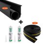 VEVOR Garage Door Threshold and Bottom Seals Kit, 16 FT U Shape+O Ring Universal Garage Door Bottom Seal Weatherstrip PVC, Combine with Weatherproof Garage Threshold Seal Strip with Adhesive, Black