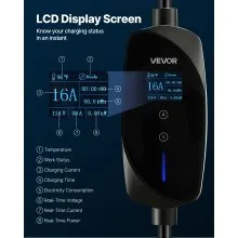 Level 1&2 EV Charger Portable Charger 16A Adjustable Current 120V 240V with LCD