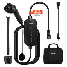 Level 1&2 EV Charger Portable Charger 16A Adjustable Current 120V 240V with LCD