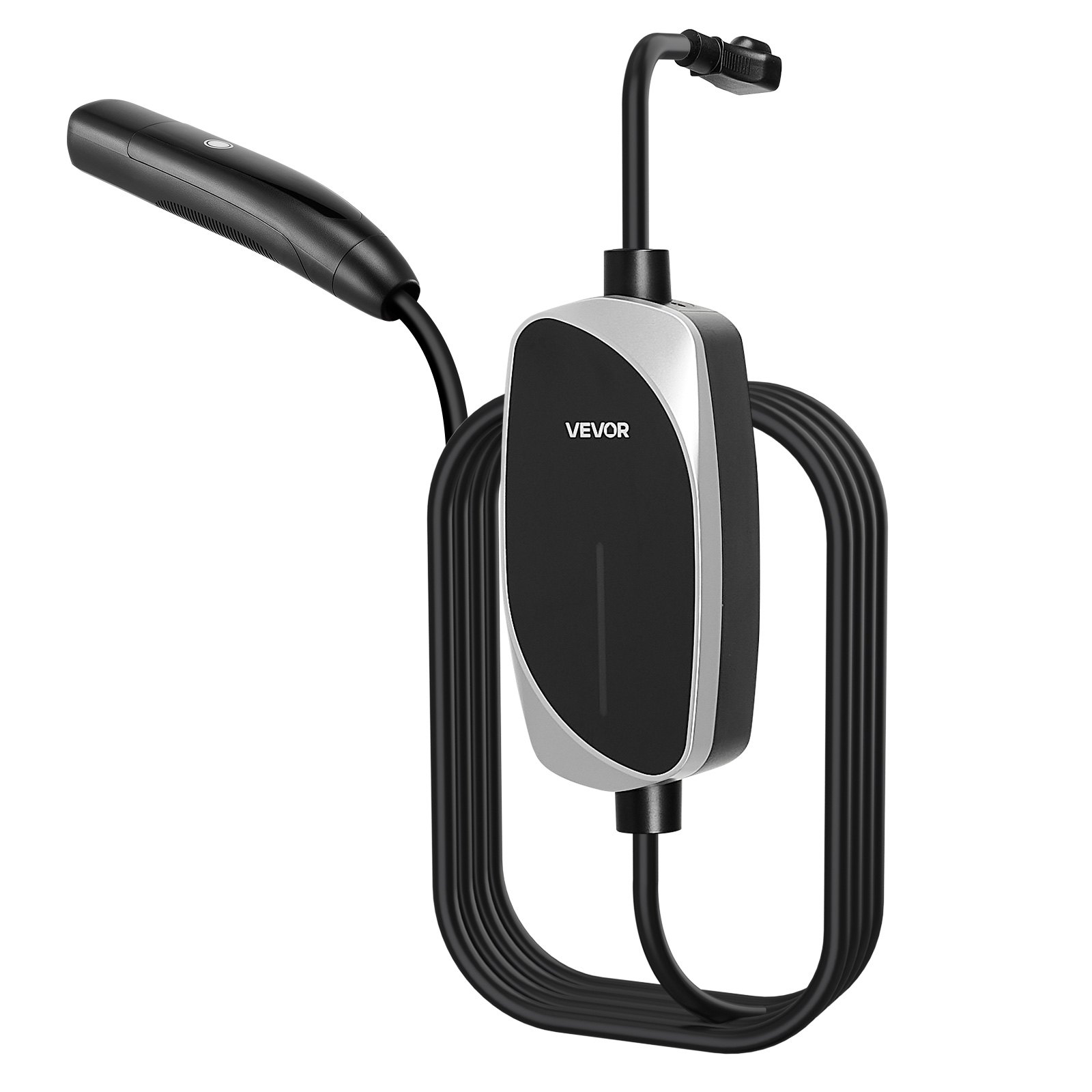 VEVOR Level 1/2 Tesla Charger, 16 Amp, Portable Electric Car EV Charger with 25 ft Charging Cable, 120V-240V, NEMA 6-20P Plug NEMA 5-15 Adapter, LED Indicator, NACS Connector for Tesla Model Y/X/3/S