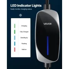 Level 1&2 EV Charger 16A Portable Charger 120V 240V 25 ft Cable LED Indicator