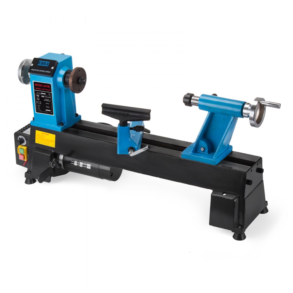 VEVOR Wood Lathe, 10 in x 18 in Woodturning Lathe Machine 550W Variable Speed 650-3800 RPM Wood Turning Lathe with a 1/3hp Motor and an MT1 Spindle for Outdoor Home Hobby Work Engraving