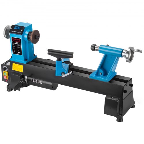 Torno de madera VEVOR de 10 x 18 pulgadas, torno de madera resistente de banco, velocidad variable 500-3800 RPM, pantalla digital de regulación de mini torno de madera, torno de banco de gran potencia 550 W
