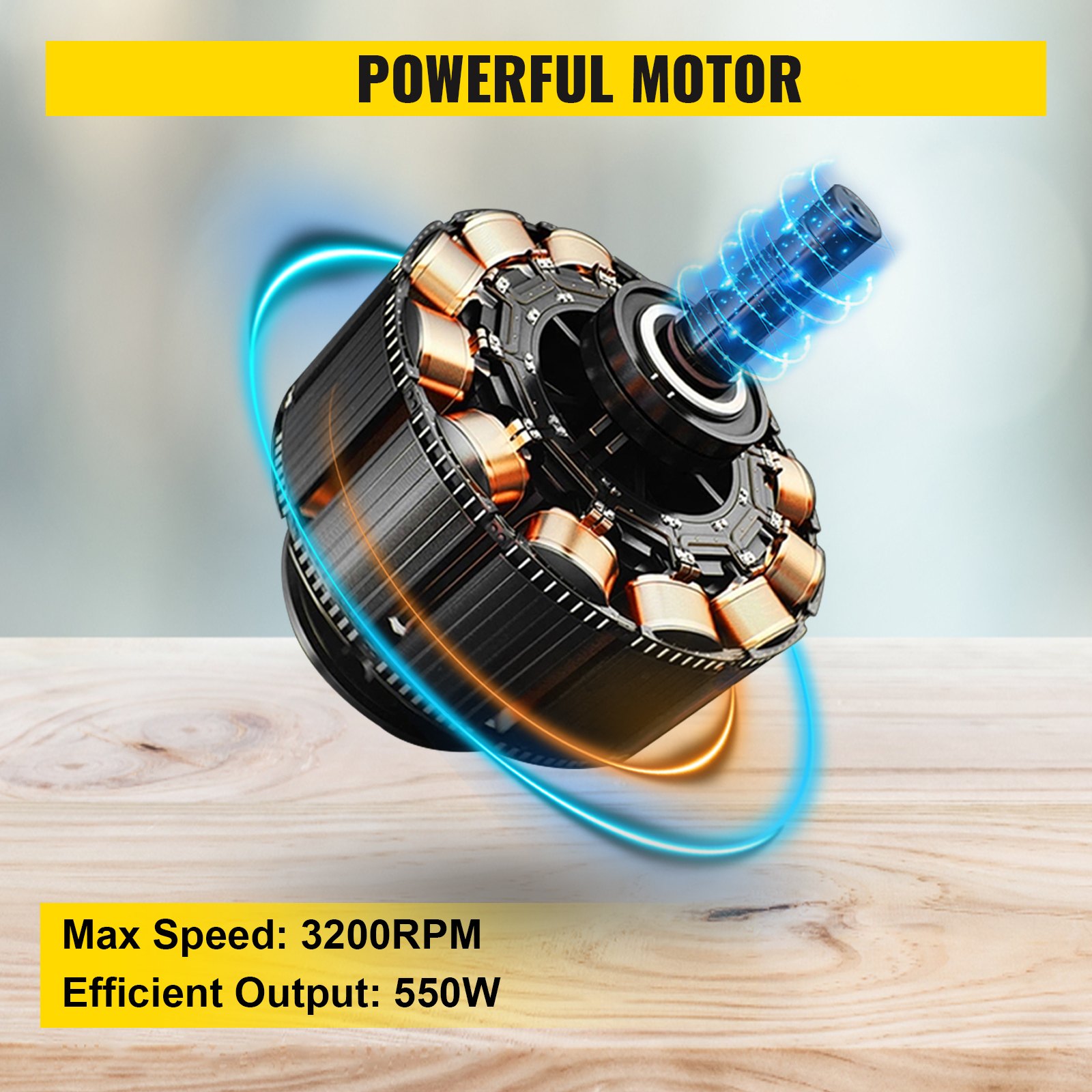 Mini Benchtop Wood Lathe 254x458mm 500-3200RPM Mute Stability Variable Speeds