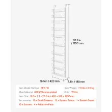 VEVOR 10-Tier Over the Door Pantry Organizer Hanging Storage Rack Adjustable